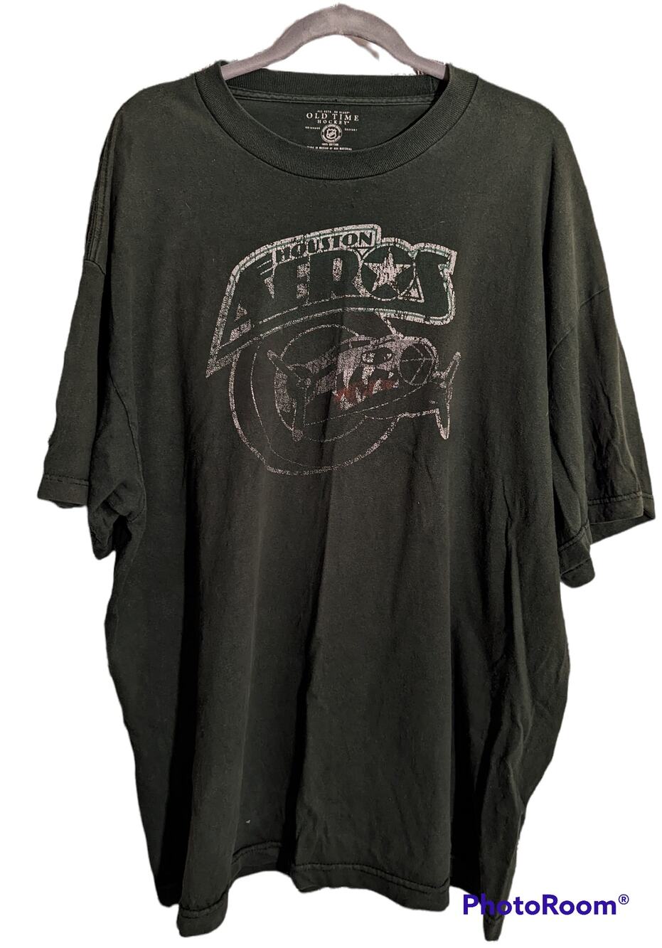 VTG 1994 NHL Licensed Houston Aeros Ice Hockey Logo Distressed Tee 2XL